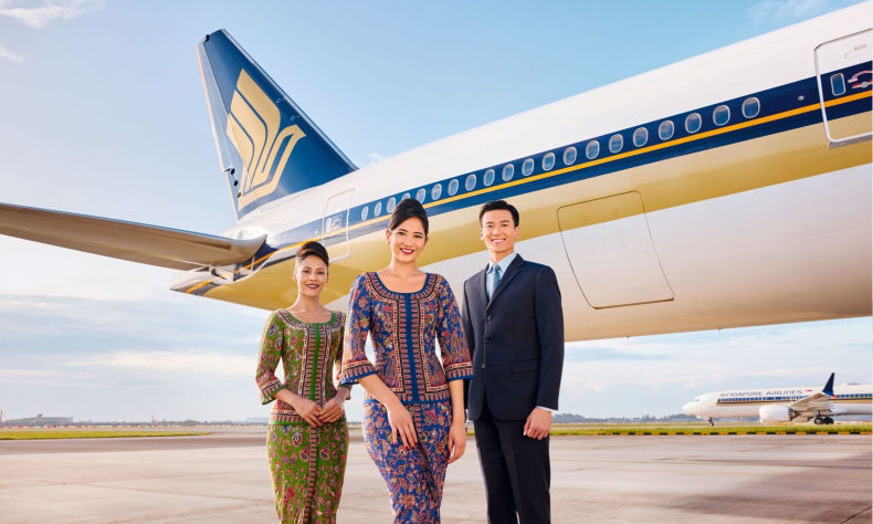 Equipage Singapore Airlines sur le tarmac
