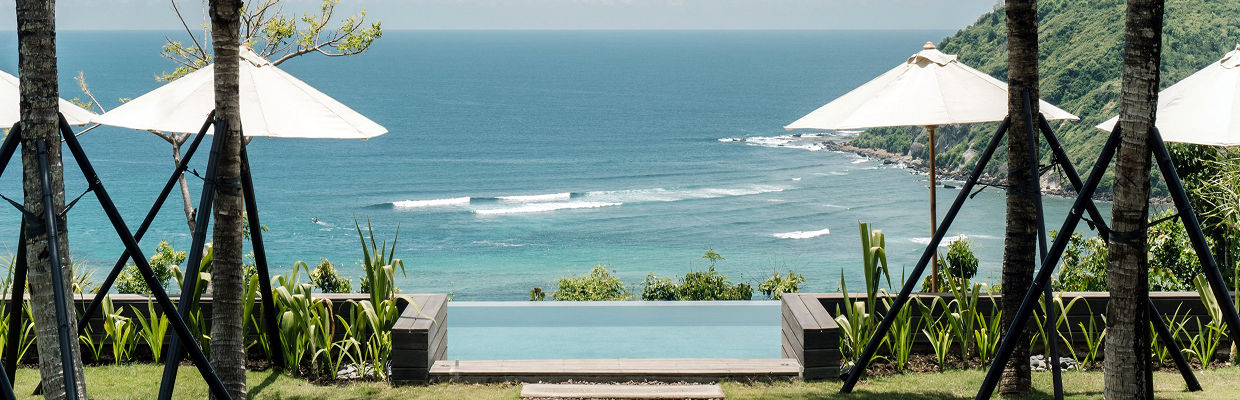 A scenic beach view