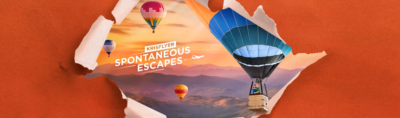 October 2026 Spontaneous Escapes couple in blue hot air balloon