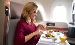 Dîner classe Affaires Singapore Airlines